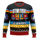 Hooktab Star Trek Live Long And Prosper Ugly Christmas Sweater