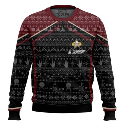 Hooktab Star Trek Picard 2020 Red - Custom Name Ugly Christmas Sweater