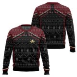 Hooktab Star Trek Picard 2020 Red Ugly Christmas Sweater