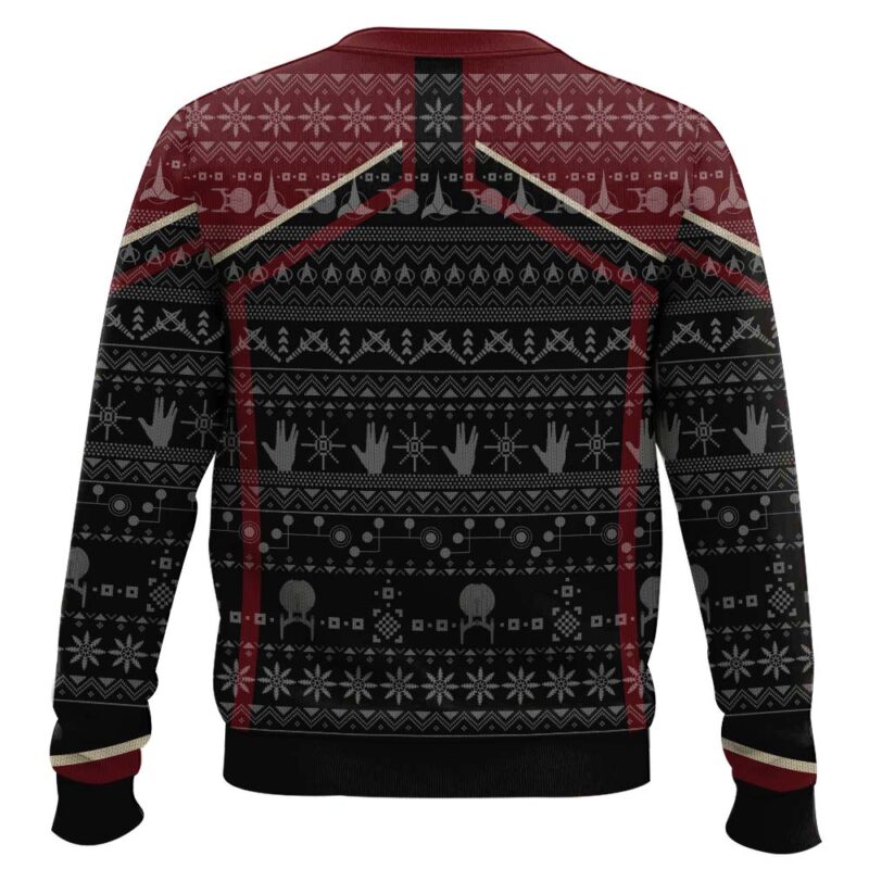 Hooktab Star Trek Picard 2020 Red Ugly Christmas Sweater Hooktab Star Trek Picard 2020 Red Ugly Christmas Sweater