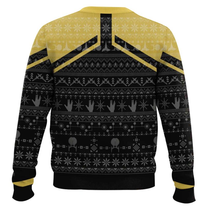Hooktab Star Trek Picard 2020 Yellow Ugly Christmas Sweater Hooktab Star Trek Picard 2020 Yellow Ugly Christmas Sweater