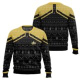 Hooktab Star Trek Picard 2020 Yellow Ugly Christmas Sweater