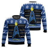 Hooktab Star Trek The Halls Blue Ugly Christmas Sweater