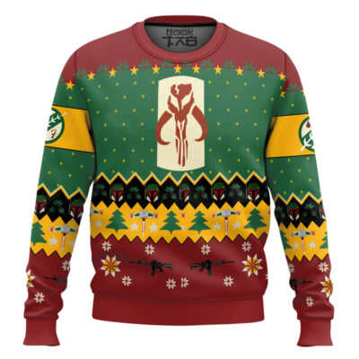 Hooktab Star Wars Boba Fett Logo Ugly Christmas Sweater