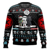 Hooktab Star Wars Boba It's Cold Outside Ugly Christmas Sweater