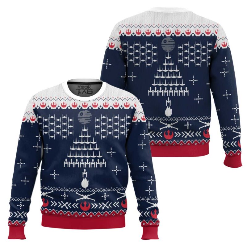 Hooktab Star Wars Great Galatic War Ugly Christmas Sweater Hooktab Star Wars Great Galatic War Ugly Christmas Sweater