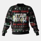 Hooktab Star Wars Merry Force Be With You Ugly Christmas Sweater