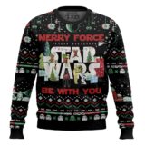 Hooktab Star Wars Merry Force Be With You Ugly Christmas Sweater
