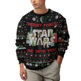 Hooktab Star Wars Merry Force Be With You Ugly Christmas Sweater