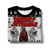 Hooktab Star Wars Merry Sithmas Santa Stormtrooper Darth Vader Ugly Christmas Sweater