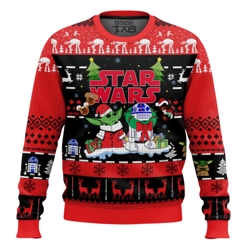 Hooktab Star Wars Santa Baby Yoda Ugly Christmas Sweater