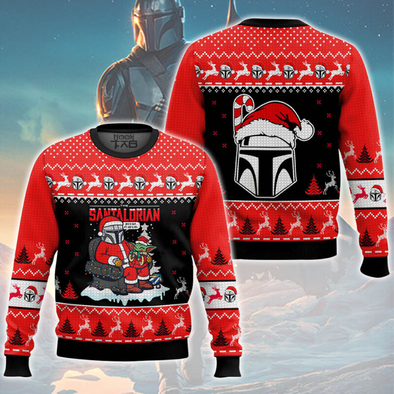 Hooktab Star Wars Santalorian Ugly Christmas Sweater Hooktab Star Wars Santalorian Ugly Christmas Sweater
