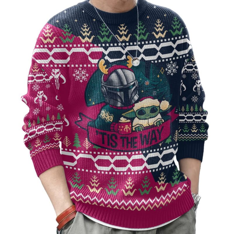 Hooktab Star Wars 'Tis The Way, Ugly Christmas Sweater Hooktab Star Wars 'Tis The Way, Ugly Christmas Sweater