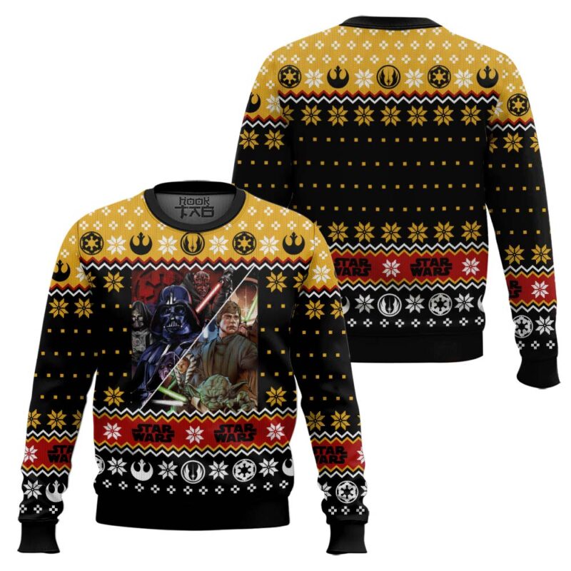 Hooktab Star Wars Ugly Christmas Sweater Hooktab Star Wars Ugly Christmas Sweater