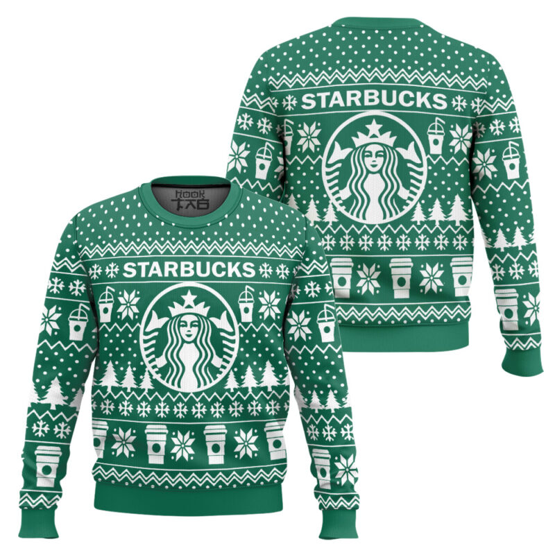 Hooktab Starbucks Ugly Christmas Sweater Hooktab Starbucks Ugly Christmas Sweater