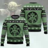 Hooktab Starbucks Yoda Star Wars Ugly Christmas Sweater