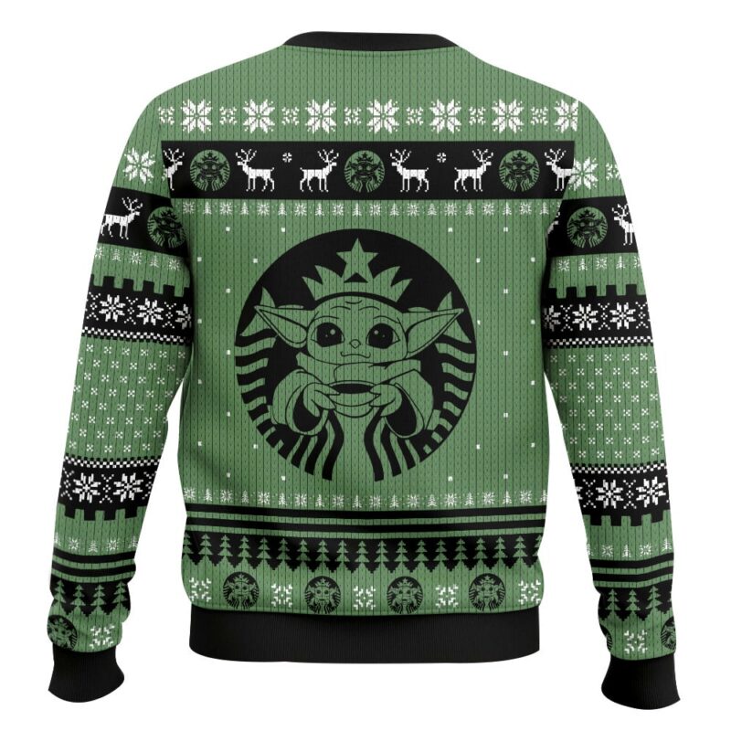 Hooktab Starbucks Yoda Star Wars Ugly Christmas Sweater Hooktab Starbucks Yoda Star Wars Ugly Christmas Sweater