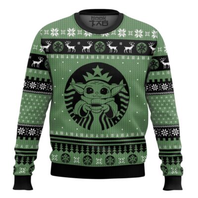 Hooktab Starbucks Yoda Star Wars Ugly Christmas Sweater