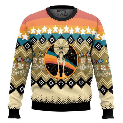 Hooktab Starfleet Spaceship Star Trek Ugly Christmas Sweater