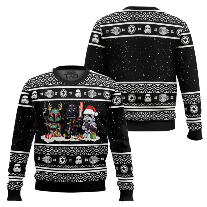 Hooktab Starry Night Chibi Vader Star Wars Ugly Christmas Sweater Hooktab Starry Night Chibi Vader Star Wars Ugly Christmas Sweater