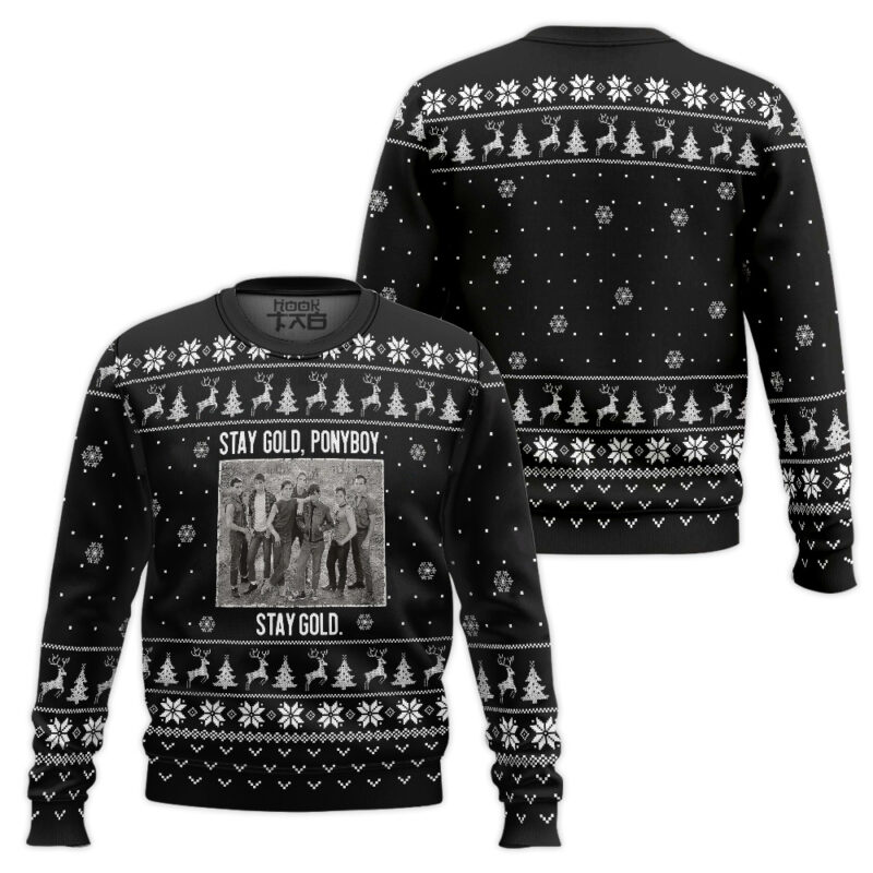 Hooktab Stay Gold Ponyboy The Outsiders Ugly Christmas Sweater Hooktab Stay Gold Ponyboy The Outsiders Ugly Christmas Sweater