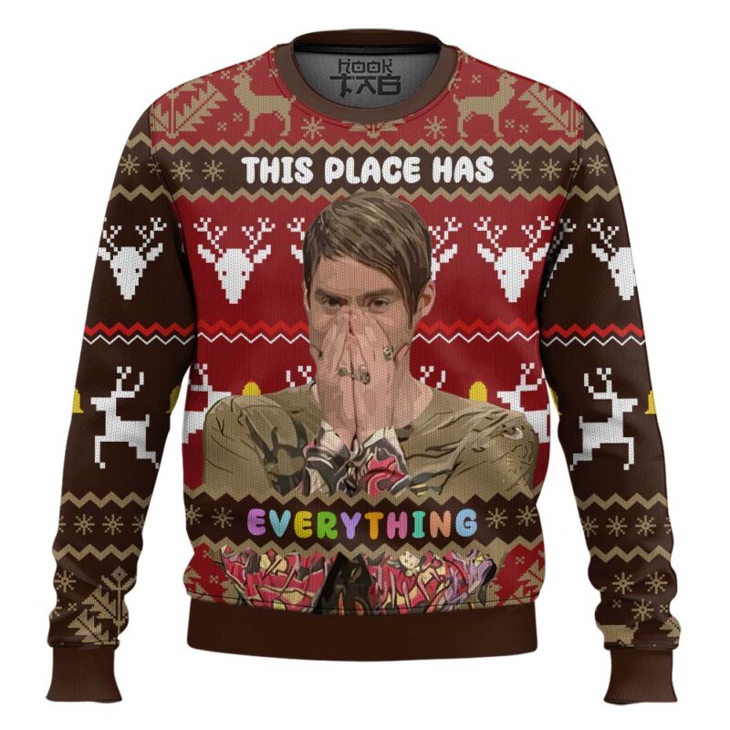 Hooktab Stefon This Place Has Everything Saturday Night Live Ugly Christmas Sweater