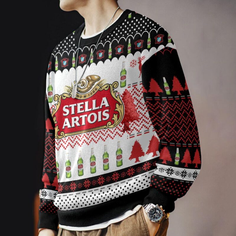 Hooktab Stella Artois Beer Ugly Christmas Sweater Hooktab Stella Artois Beer Ugly Christmas Sweater