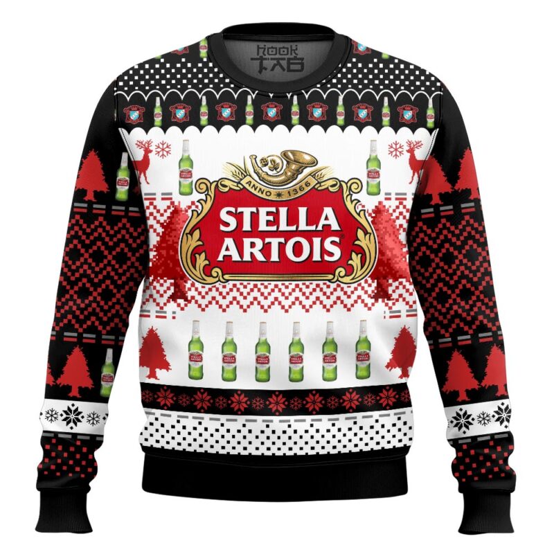 Hooktab Stella Artois Beer Ugly Christmas Sweater