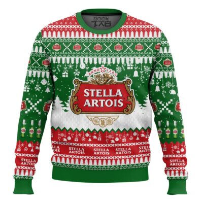 Hooktab Stella Artois Belgium beer Ugly Christmas Sweater