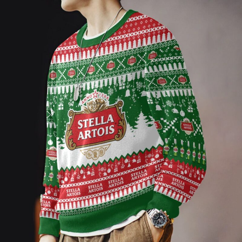 Hooktab Stella Artois Belgium beer Ugly Christmas Sweater Hooktab Stella Artois Belgium beer Ugly Christmas Sweater