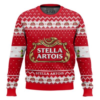 Hooktab Stella Artois Pilsner Beer Ugly Christmas Sweater