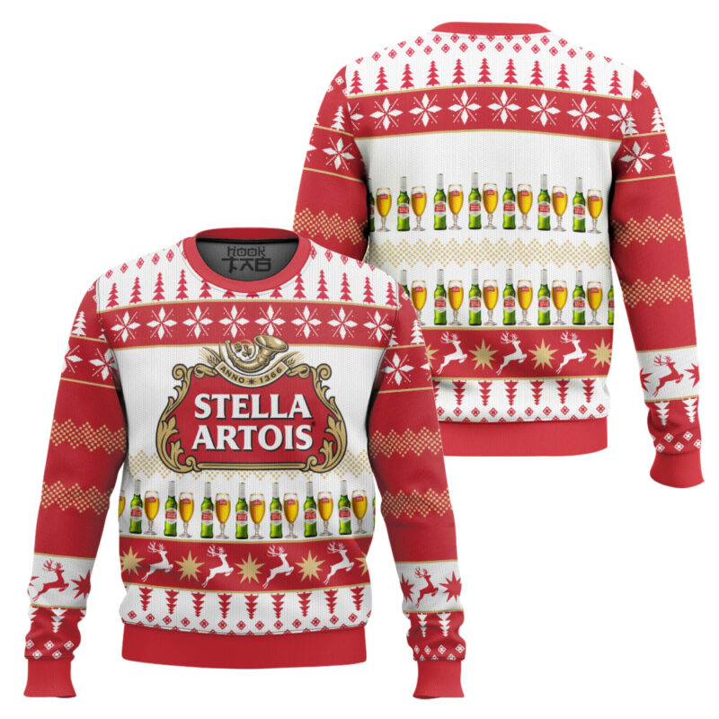 Hooktab Stella Artois Pilsner Ugly Christmas Sweater Hooktab Stella Artois Pilsner Ugly Christmas Sweater