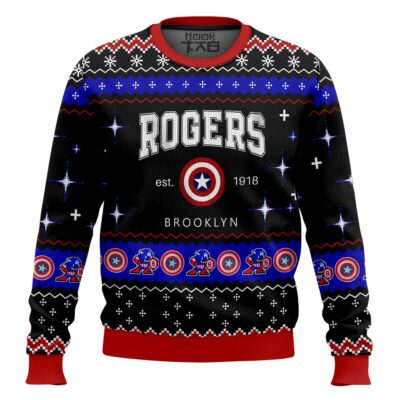 Hooktab Steve Rogers Captain America Ugly Christmas Sweater