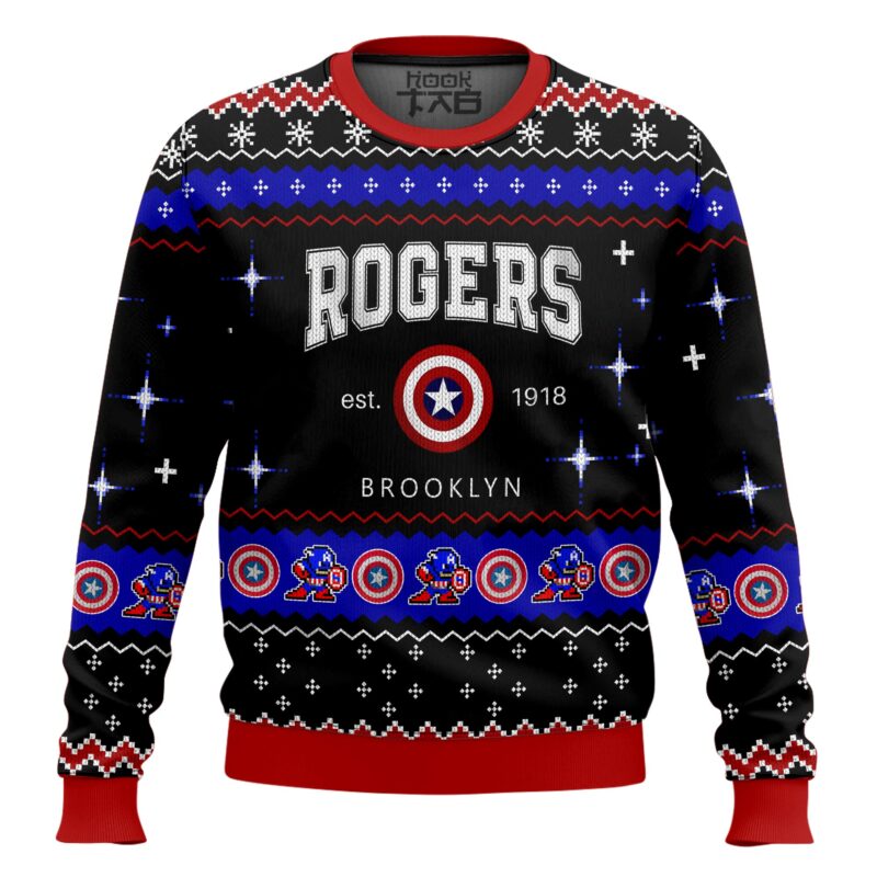 Hooktab Steve Rogers Captain America Ugly Christmas Sweater