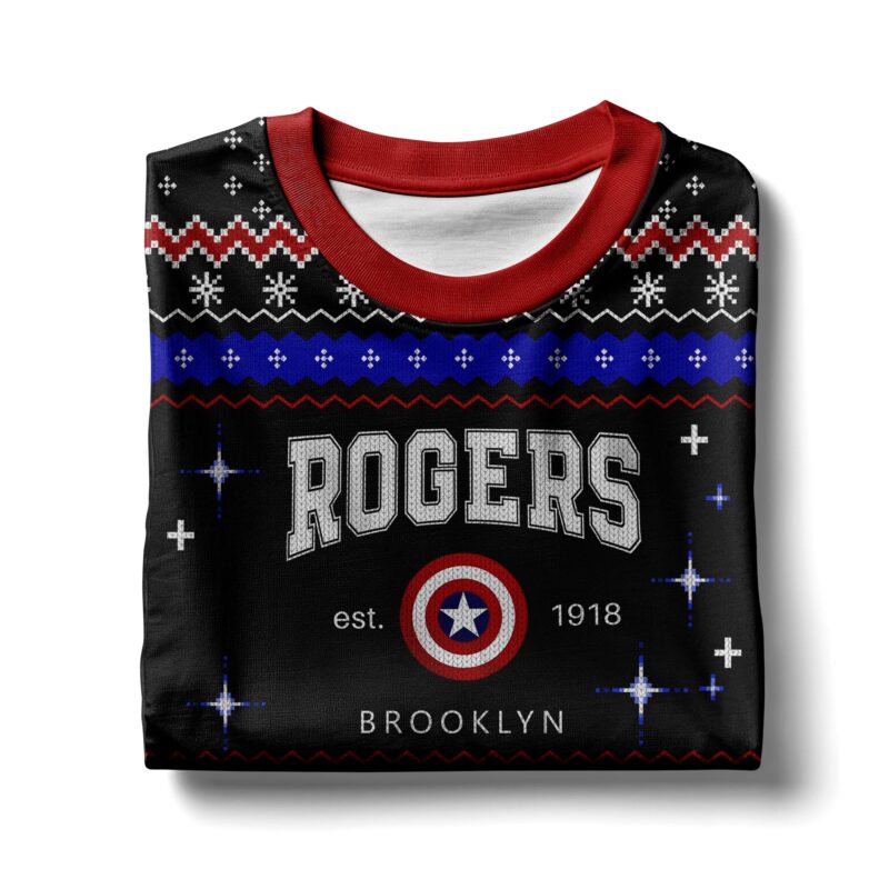 Hooktab Steve Rogers Captain America Ugly Christmas Sweater Hooktab Steve Rogers Captain America Ugly Christmas Sweater