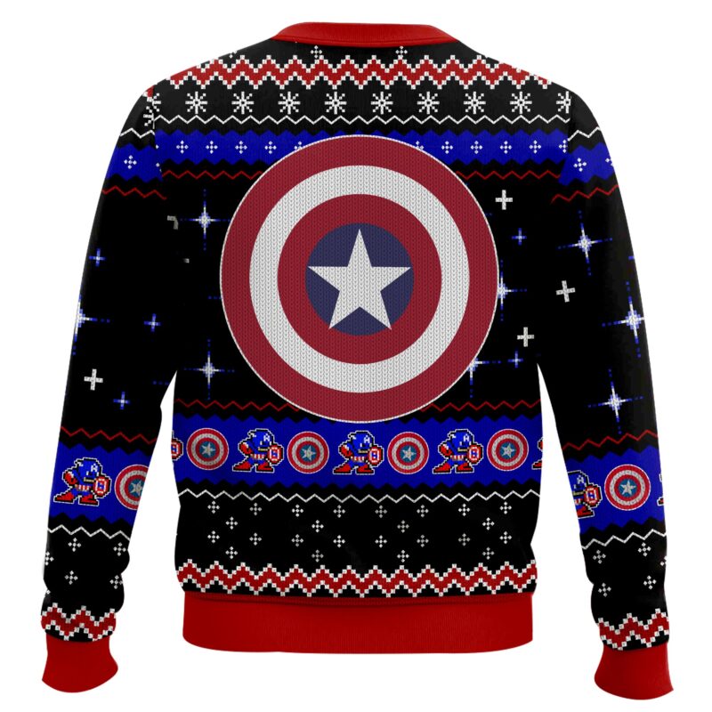 Hooktab Steve Rogers Captain America Ugly Christmas Sweater Hooktab Steve Rogers Captain America Ugly Christmas Sweater