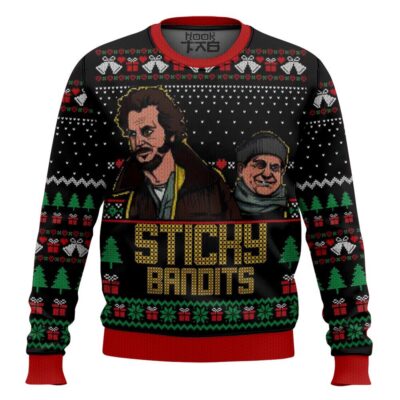 Hooktab Sticky Bandits Home Alone Ugly Christmas Sweater