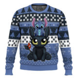 Hooktab Stitch And Toothless Ugly Christmas Sweater