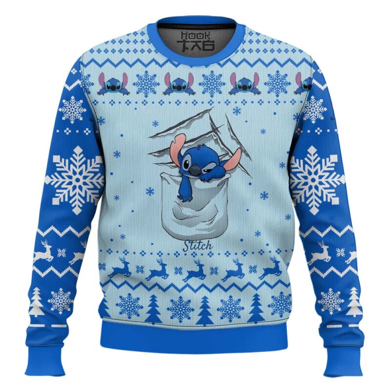 Hooktab Stitch Dozed Lilo And Stitch Ugly Christmas Sweater