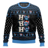 Hooktab Stitch Ho Ho Ho Lilo And Stitch Ugly Christmas Sweater