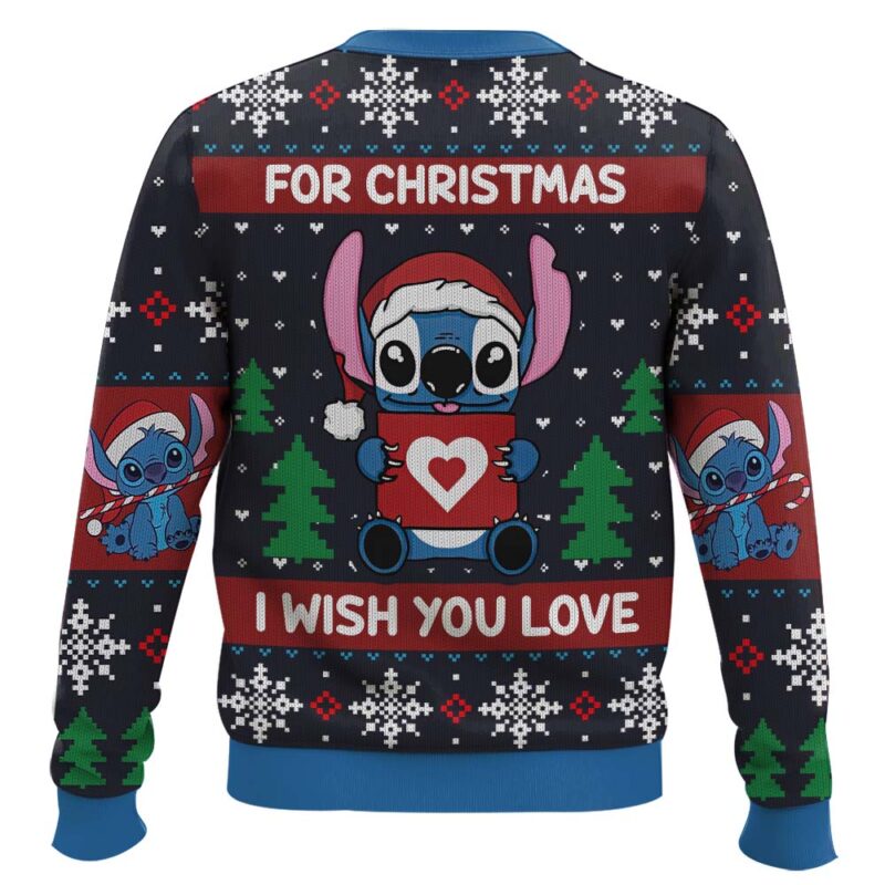 Hooktab Stitch I Wish You Love Lilo And Stitch Ugly Christmas Sweater Hooktab Stitch I Wish You Love Lilo And Stitch Ugly Christmas Sweater