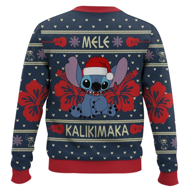 Hooktab Stitch Mele Kalikimaka Lilo And Stitch Ugly Christmas Sweater Hooktab Stitch Mele Kalikimaka Lilo And Stitch Ugly Christmas Sweater