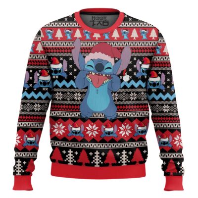 Hooktab Stitch Santa Lilo And Stitch Ugly Christmas Sweater