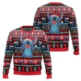 Hooktab Stitch Santa Lilo And Stitch Ugly Christmas Sweater