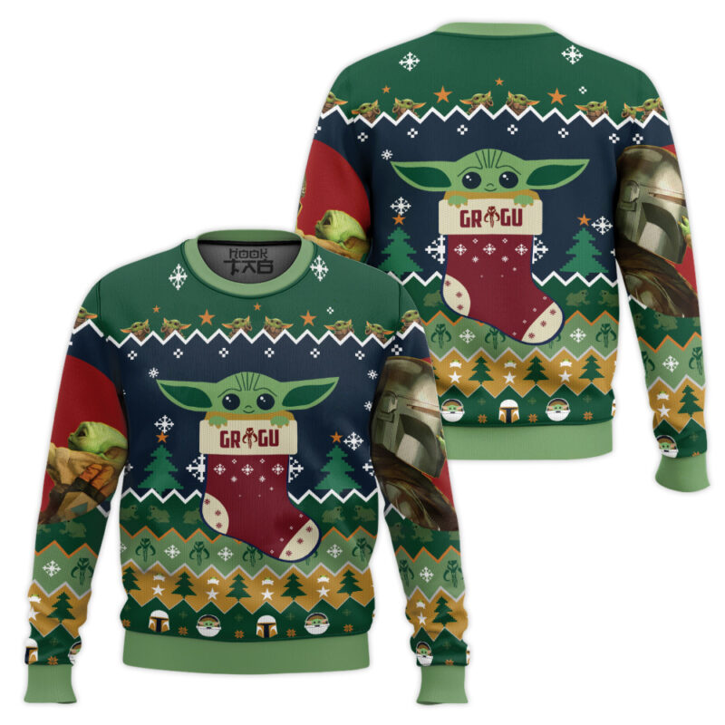 Hooktab Stocking Stuffers Baby Yoda Grogu Star Wars Ugly Christmas Sweater Hooktab Stocking Stuffers Baby Yoda Grogu Star Wars Ugly Christmas Sweater