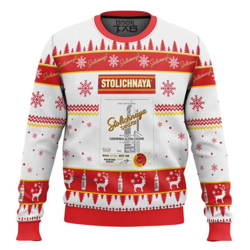 Hooktab Stolichnaya Vodka Ugly Christmas Sweater