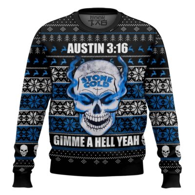 Hooktab Stone Cold Austin 3:16 WWE Ugly Christmas Sweater
