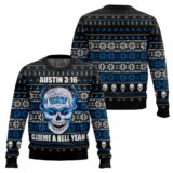 Hooktab Stone Cold Austin 3:16 WWE Ugly Christmas Sweater
