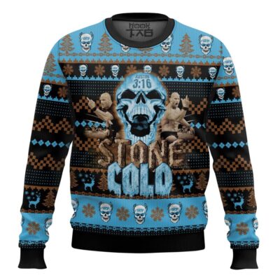 Hooktab Stone Cold WWE Ugly Christmas Sweater