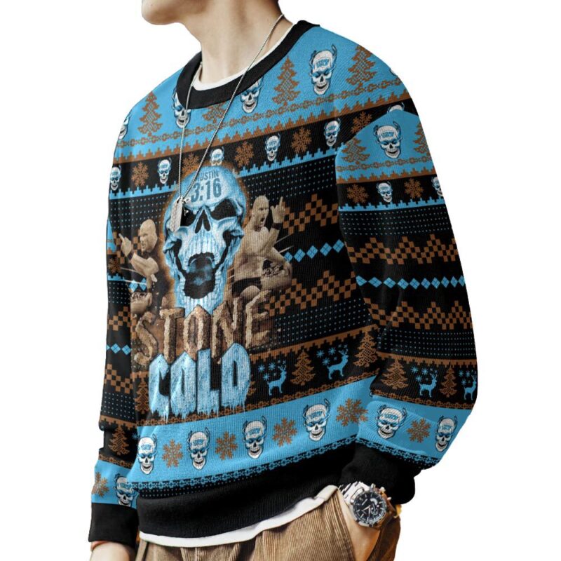Hooktab Stone Cold WWE Ugly Christmas Sweater Hooktab Stone Cold WWE Ugly Christmas Sweater